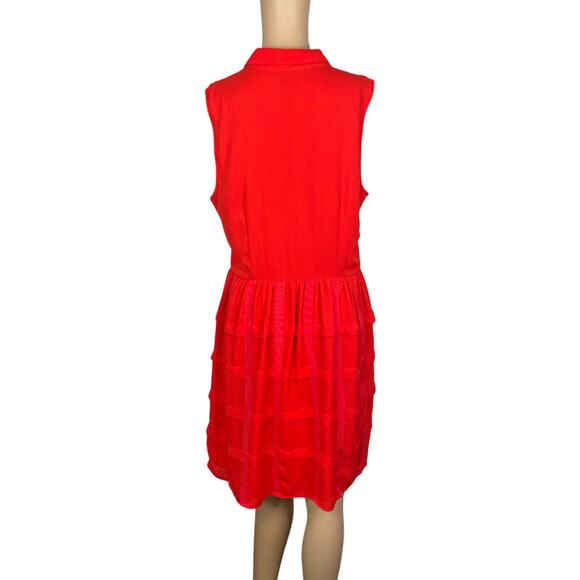 Anthropologie Sachin + Babi Tiered Habitual Red Shirt Dress SZ 8 - Picture 10 of 12